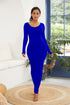 round-neck-long-sleeve-maxi-wrap-dress Sophia's Trends - Sophia's Style-Royal Blue-S